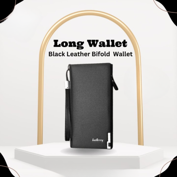 "Men’s PU Leather Wallet – Large Capacity Long Zipper Business Purse with Card Holder, Multi-Function Wallet for Men (Random Color)"