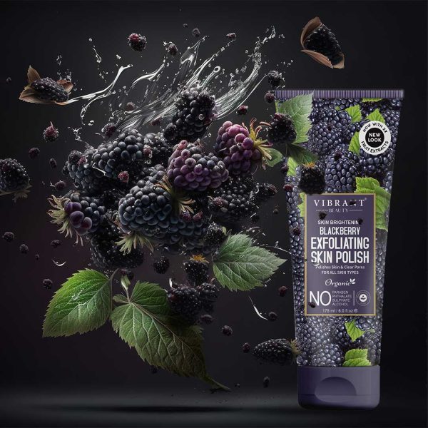 Vibrant Beauty Blackberry Brightening Exfoliating Skin Polish – 200ml | Radiant Glow & Gentle Exfoliation